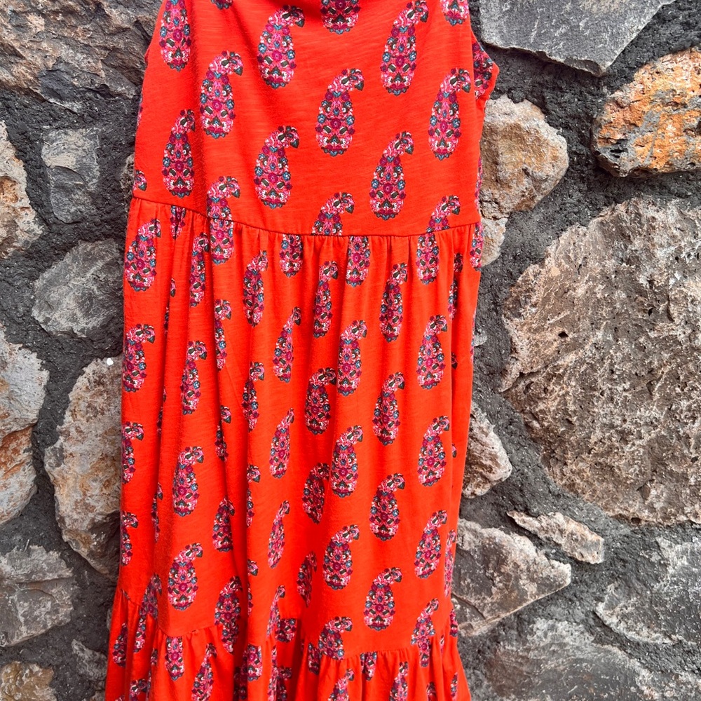 Boden Blood Orange and Paisley dress